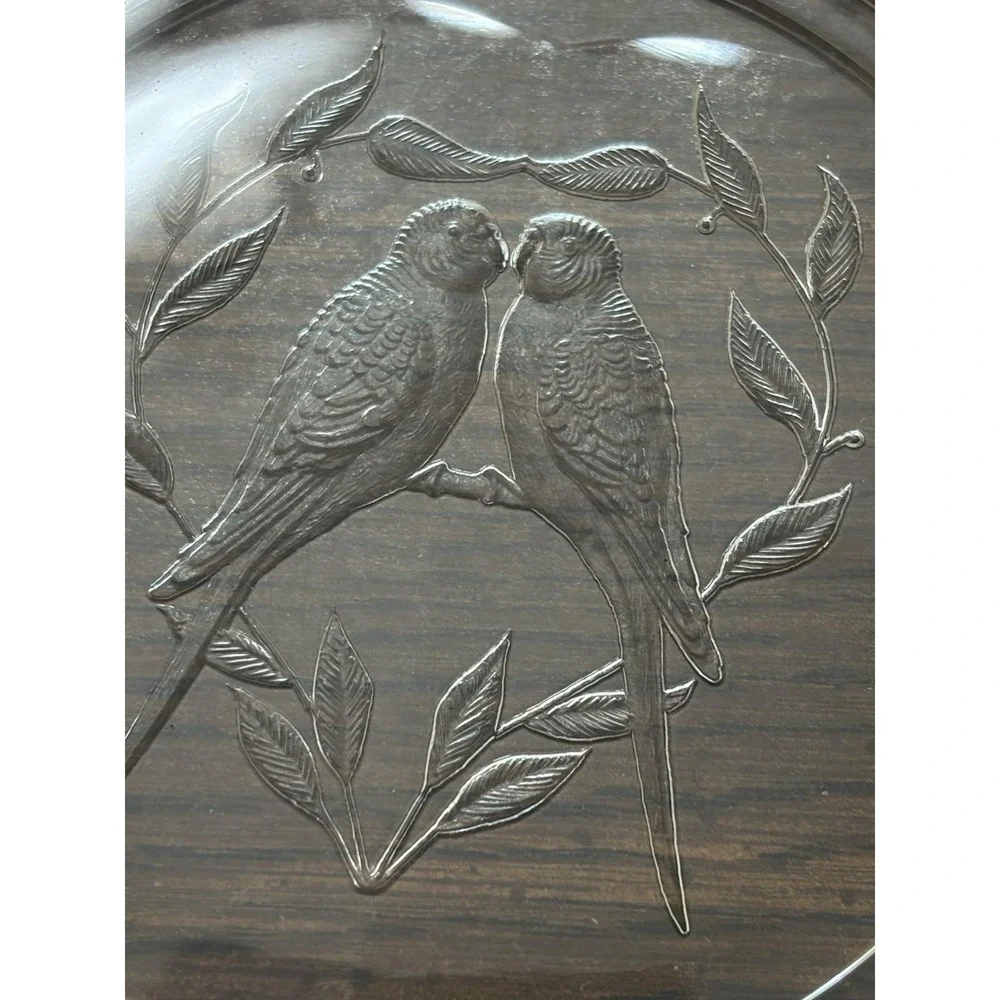 Vintage 1980 HENCO Trinket Box Parakeets Lovebirds Acrylic Cherishable